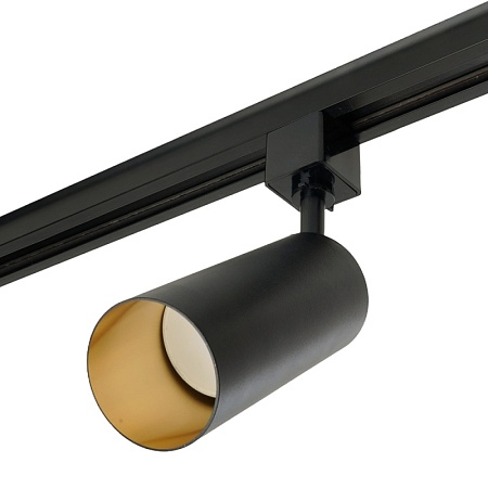 Светильник Feron AL155 трековый однофазный на шинопровод под лампу GU10, черный-золото - фото