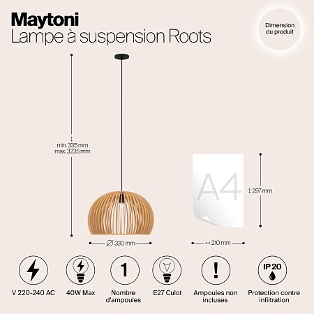 Подвесной светильник Maytoni Roots MOD195PL-01W - фото