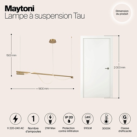 Подвесной светильник Maytoni Tau MOD166PL-L20G3K - фото