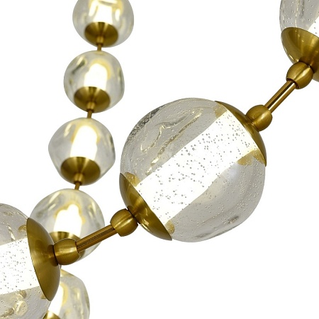 SL6520.303.16 Светильник подвесной ST-Luce латунь/прозрачный с пузырьками воздуха LED 1*80W 4000K HELMI - фото