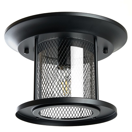 Светильник садово-парковый Feron PL723 на потолок  60W E27 230V, черный - фото