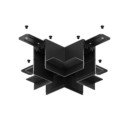 TR2114-BK Коннектор трека SMART для ГКЛ , \"X\" образный, механический , черный - фото