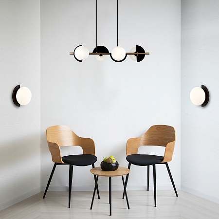 Подвесной светильник Eurosvet 70149/4 черный/латунь Smart - фото