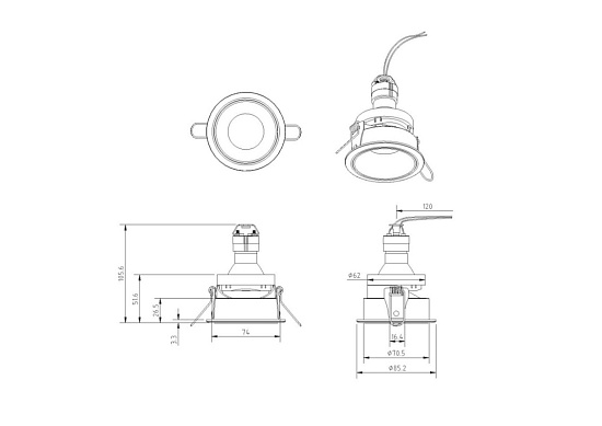 Встраиваемый светильник Technical Share DL053-01W - фото