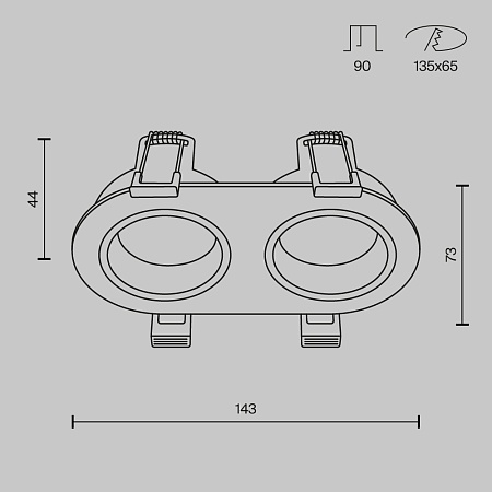 Встраиваемый светильник Technical DL126-02-GU10-B - фото