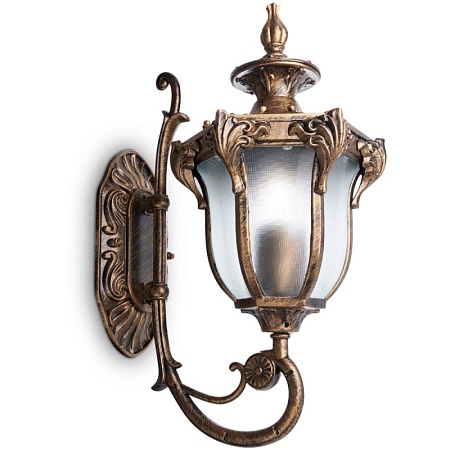 Светильник садово-парковый Feron PL4041 шестигранный на стену вверх 60W 230V E27, черное золото - фото