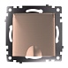 Розетка 1-местная с/з с крышкой (механизм), STEKKER GLS16-7112-02, 250В, 16А с защитной шторкой, серия Катрин, шампань - фото
