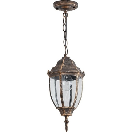 Светильник садово-парковый Feron PL6005 шестигранный на цепочке 60W E27 230V, черное золото - фото