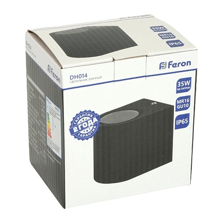 Светильник садово-парковый Feron DH014,на стену, GU10 230V, черный - фото