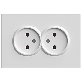 Розетка 2-местная с защитной шторкой, STEKKER, б/з, 250В, 16А, серия Эмили, RST16-5116-01, белый фарфор, soft touch