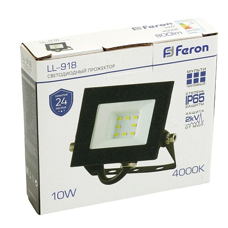 Светодиодный прожектор Feron LL-918 IP65 10W 6400K - фото