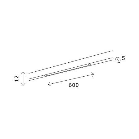 Магнитный трековый светильник Черный LED 1*10W 3000K 710Lm Ra>80 100 IP20 L600xW5xH12 2 ST667.436.10 - фото