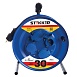 Удлинитель на металлической катушке с/з 4-местный Stekker, PRF02-31-30, 30м, 3*1,5, серия Professional, синий - фото