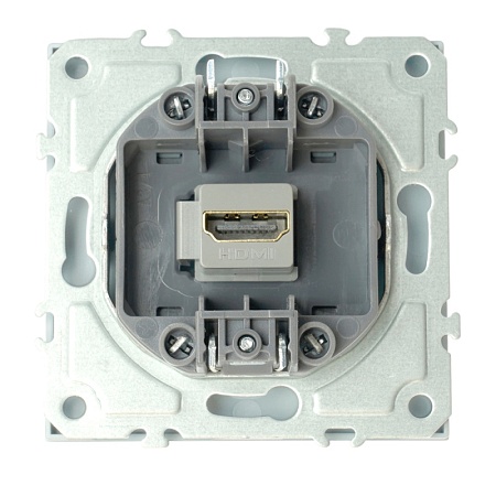 Розетка HDMI 2.0 Type A (механизм), STEKKER, серия Эмили, RST00-5118-01, белый фарфор, soft touch - фото