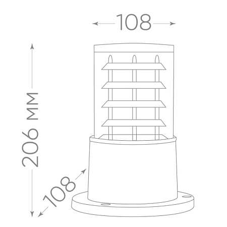 Светильник садово-парковый Feron DH0800 столб,  E27 230V, серый - фото