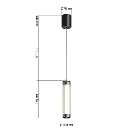 Светильник подвесной ST-Luce Черный/Прозрачный LED 1*8W 4000K SL6224.403.01 - фото