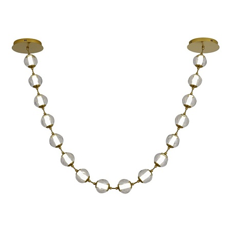 SL6520.303.16 Светильник подвесной ST-Luce латунь/прозрачный с пузырьками воздуха LED 1*80W 4000K HELMI - фото