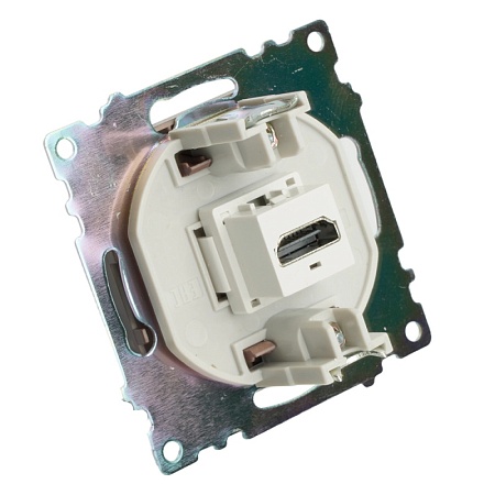 Розетка HDMI 2.1, Type A (механизм), STEKKER GLS00-7118-04, серия Катрин, шоколад - фото