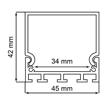 Профиль  накладной 42х45мм, алюминиевый, черный, 2м, CAB268 - фото