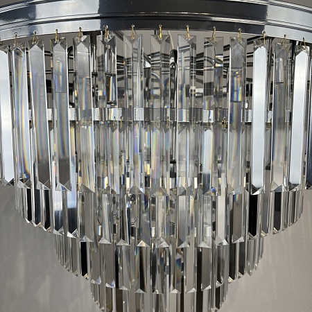 Люстра Rh 1920S Odeon Clear Glass Fringe Chandelier D80 Chrome Imperiumloft 228793-22 - фото