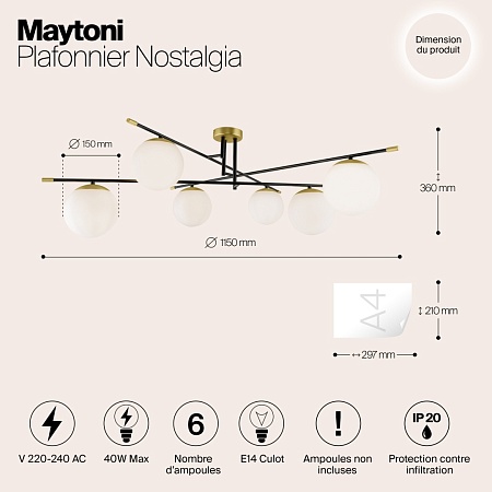 Потолочный светильник Maytoni Nostalgia MOD048CL-06G - фото