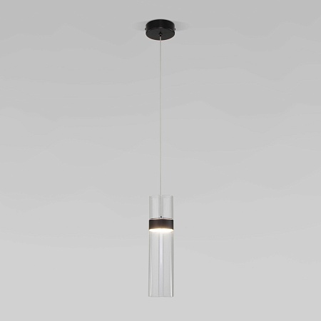 Подвесной акцентный светильник Eurosvet 50244/1 LED черный/прозрачный - фото