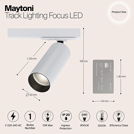 Трековый светильник Technical FOCUS LED TR021-1-12W3K - фото