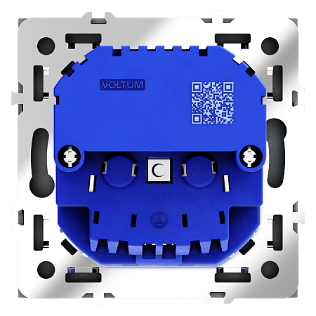 Розетка встраиваемая VOLTUM S70 с заземлением и защитными шторками, 16А, с USB, A+A, (графит)