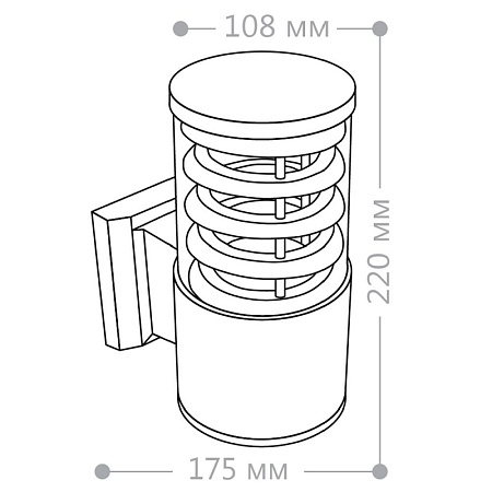 Светильник садово-парковый Feron DH0801, на стену вверх,  E27 230V, серый - фото