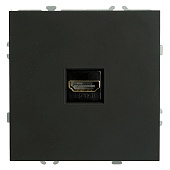 Розетка HDMI 2.0 Type A (механизм), серия Эмили, STEKKER, RST00-5118-05, черный уголь, soft touch