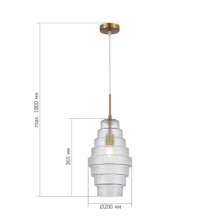 Подвес ST-Luce Латунь/Прозрачный E27 1*40W SL1001.213.01 - фото