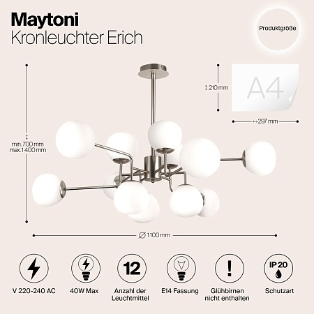 Люстра Maytoni Erich MOD221-PL-12-N - фото