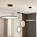 DK6604-BK Подвесной вертикальный светильник Veil со светодиодом H1500 d400 220V 36W 3000-6000K IP20 черный алюминий - фото