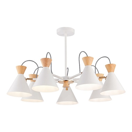 Светильник потолочный Белый, Золотистый/Белый, Светлое дерево E14 7*40W SLE125102-07 - фото