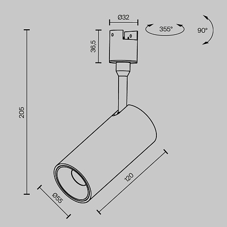 Трековый светильник Technical FOCUS LED TR163-1-15W3K-M-B - фото