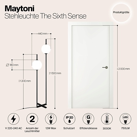 Напольный светильник (торшер) Maytoni The Sixth Sense Z020FL-L12BK - фото