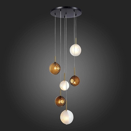 Светильник подвесной ST-Luce Латунь/Черный, Белый G4 6*5W SL1183.543.06 - фото