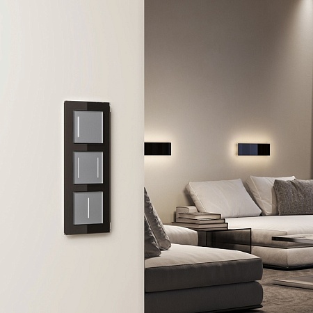 Сенсорный выключатель одноклавишный с подсветкой (серебряный) W4512006 - фото