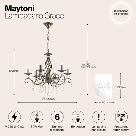 Люстра Maytoni Grace RC247-PL-06-R - фото