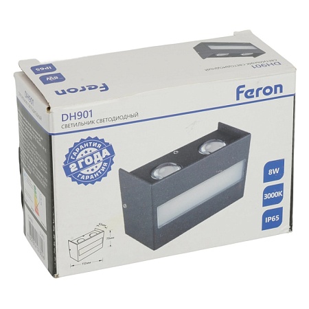 Светильник уличный светодиодный Feron DH901, 8W, 700Lm, 3000K, черный - фото