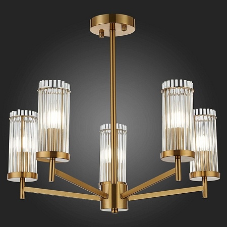 Люстра потолочная ST-Luce Латунь/Прозрачный E14 5*60W SL1233.302.05 - фото