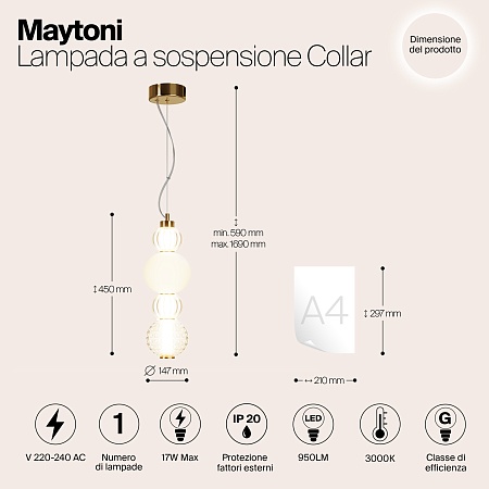 Подвесной светильник Maytoni Collar P069PL-L17G3K - фото