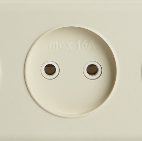 Розетка 3-местная б/з STEKKER, PST16-50-20 (RA 16-344-БЖ), пластик АВС, 250В, 16А, IP20, слоновая кость - фото