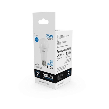 Светодиодная лампа Gauss A67 25W 2150Lm 6500K E27 73235 - фото