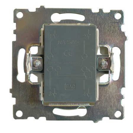 Переключатель перекрестный 1-клавишный (механизм), 250В, 10А, серия Катрин, графит, GLS10-7110-06 - фото