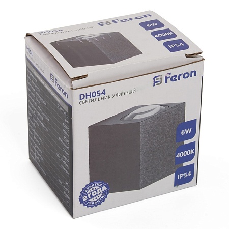 Светильник уличный светодиодный Feron DH054, 6W, 400Lm, 4000K, серый - фото