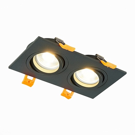 Св-к встр. Черный GU10 2*50W IP20 L170xW92xH27 220V Без ламп ST251.408.02 - фото