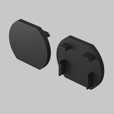 Заглушка для круглового шинопровода, 2 шт. Basity, черный - фото