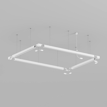 TR2124-WH Подвод питания для подвесного монтажа трека SMART BASE, АС 220-240V, IP20, 5м, белый, алюминий - фото