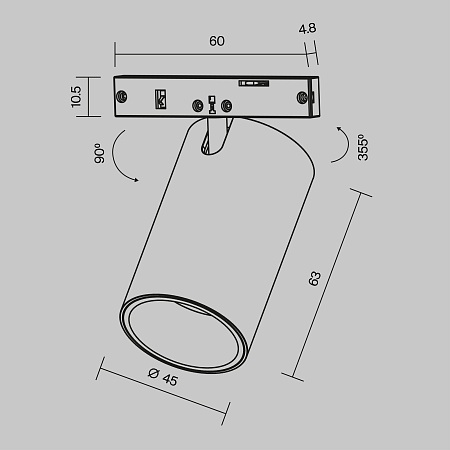 Трековый светильник Technical FOCUS LED TR187-1-9W3K-M-BW - фото